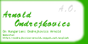 arnold ondrejkovics business card